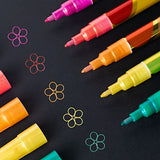 JR.WHITE Glitter Metallic Paint Pens: Sparkle Water-Based Marker Pen for Greeting Cards, Mugs, Wood, Art Drawing, Rock Painting, Posters, Albums, JR.WHITE