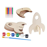 Aosekaa Unfinished Wooden Cutouts Wood Slices Ornaments Decor DIY Projects Rockets Wood Shapes for Scrapbook Woodworking Supplies DIY - 10pcs, Aosekaa