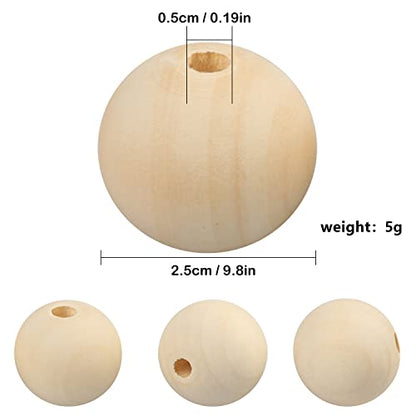 20 Pack 2 inch Unfinished Wooden Balls, Wooden Round Ball, Wood Spheres for Crafts and DIY Projects and Decorations,by GNIEMCKIN.