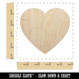 Heart Shaped Soccer Ball Futbol Sports Unfinished Wood Shape Piece Cutout for DIY Craft Projects - 1/4 Inch Thick - 4.70 Inch Size Sniggle Sloth