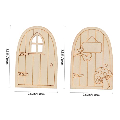 Yardwe 20pcs Fairy Gate Ornament Unfinished Fairy Door Garden Tree Statue Tree Door gnome Homes Garden Tree Sculptures gnome Home Tree kit Mini Door Yardwe