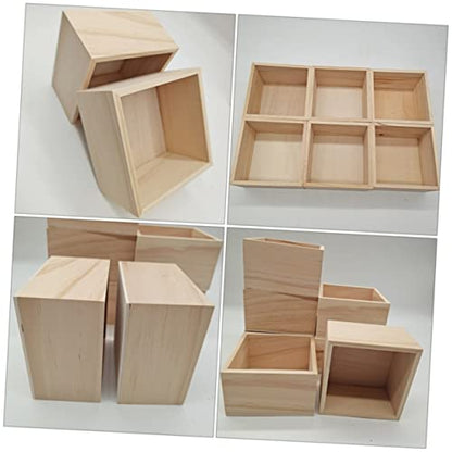 TEHAUX 2pcs No Cover Wooden Box Jewelry Holder Container Wooden Treasu –  WoodArtSupply