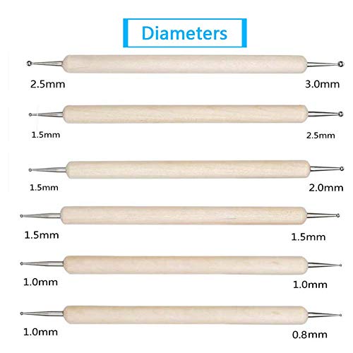 ABenkle 10Pcs Dotting Tools Ball Styluses for Rock Painting, Pottery Clay Modeling Embossing Art Mandala ABenkle