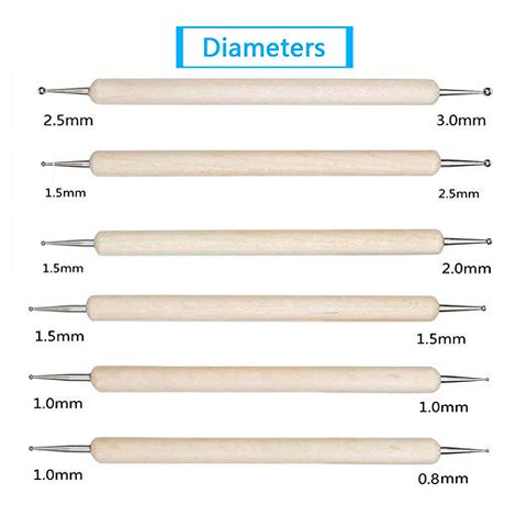 ABenkle 10Pcs Dotting Tools Ball Styluses for Rock Painting, Pottery Clay Modeling Embossing Art Mandala ABenkle