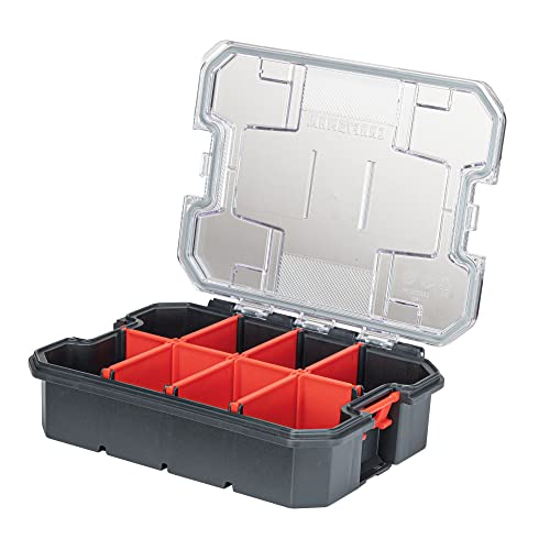 CRAFTSMAN VERSASTACK Storage Organizer, Small Parts Organizer, 8 Compartments, Lid Includes Secure Latch (CMST17827) - WoodArtSupply