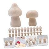 FUNOMOCYA 40pcs Wooden Fruit Ornaments Natural Unfinished Mushrooms DIY Unpainted Mushroom for Crafts Kids Unfinished Mushroom Kids Paint Mushroom FUNOMOCYA