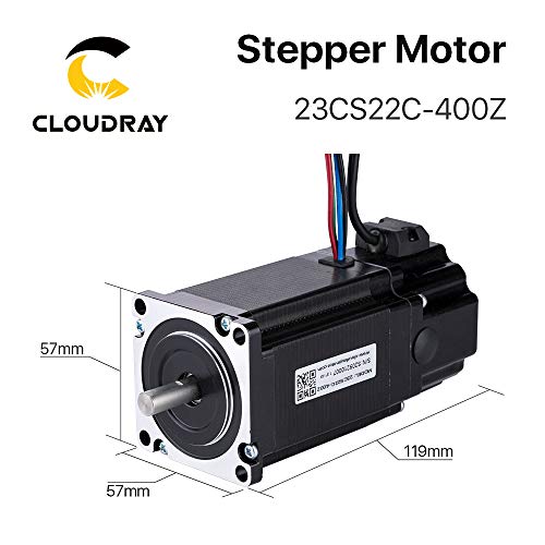 Cloudray Nema 23 CNC Stepper Motor 23CS22C-400Z 1.8 Degree 4.0A 2.2N.m Body 119mm for DIY CNC Machine - WoodArtSupply