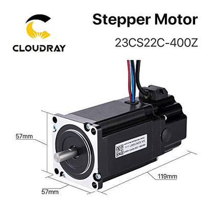 Cloudray Nema 23 CNC Stepper Motor 23CS22C-400Z 1.8 Degree 4.0A 2.2N.m Body 119mm for DIY CNC Machine - WoodArtSupply