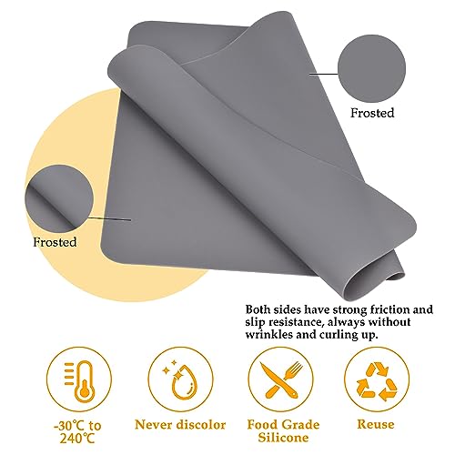 Silicone Sheets for Crafts, IKOCO 15.7"x 11.8" Silicone Craft Mat for Playdough A3 Large Nonstick Art Mat for Epoxy Resin Jewelry Casting, Black&Grey - WoodArtSupply