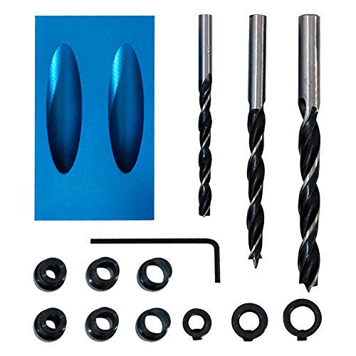 ZLMONDEE 14Pcs Pocket Hole Jig Kit, 15 Degree Woodworking Inclined Hole Jig with 6/8/10mm Drive Adapter for Woodworking Angle Drilling Holes, Angle ZLMONDEE