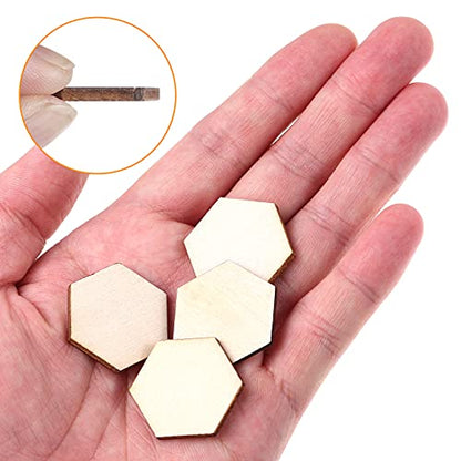 MILISTEN 100pcs Woodsy Decor Mini Hexagon Wood Chip Unfinished Homemade Ornaments Blank Ornaments Blank Unfinished Wood Slices Blank Wooden Ornaments