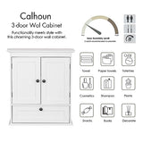 Spirich Bathroom Cabinet Wall Mounted, Small Bathroom Wall Cabinet Over Toilet, Medicine Cabinet Organizer with Doors and Adjustable Shelf, White Spirich