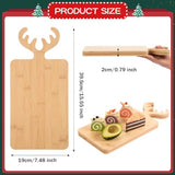 Bamboo Cutting Board with Antler Handle Christmas Wooden Serving Board Bamboo Wood Cheese Charcuterie Board Decorative Carving Cutting Board for AWIZOM