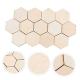 ABOOFAN 100pc Hexagon Wood Slices Unfinished Hexagon Cutouts Blank Wood Hexagon Unfinished Wood Hexagon Cutouts Unfinished Wood Cutout Unfinished ABOOFAN