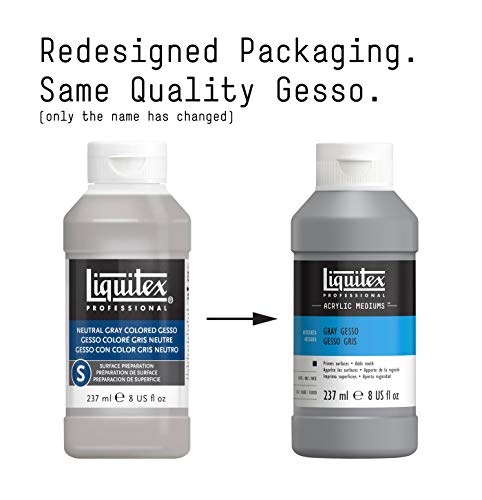 Liquitex Professional Gesso Surface Prep Medium, 237ml (8.0 oz), Gray Liquitex