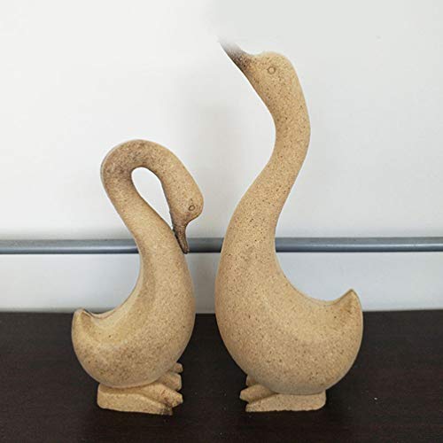 EXCEART 1 Pair Unfinished Wooden Goose Figurines DIY Blank Animal Statue Model Great for Arts and Crafts (DIY Goose) EXCEART