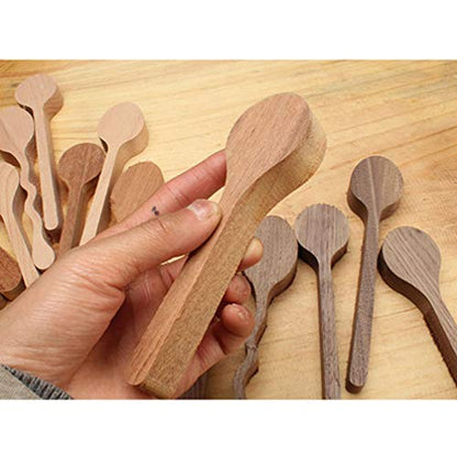 HEALLILY Wood Carving Spoon Walnut Blank Unfinished Wooden Spoon Craft Whittling Kit for Beginner Whitteler Wood Carvers - WoodArtSupply