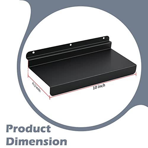 SNOGSWOG 4x10 Inch Slatwall Shelves Set of 8, Metal Slat Wall Shelves Accessories, Black Flat Display Shelves for Slat, Metal Retail Display for SNOGSWOG