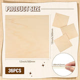 36 Pack Basswood Sheets Plywood Board 1/8 Inch Unfinished Wood Boards for Crafts for DIY Laser Projects Architectural Model Making Mini House Riakrum