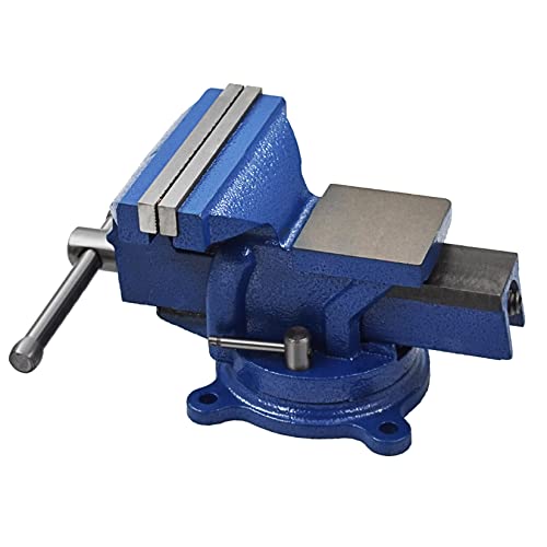 findmall Heavy Duty Bench Vise 360 Swivel Base Bench Vise Table Top Clamp with Lock, Big Size Anvil Top (6'') - WoodArtSupply