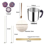 Phinicco Candle Wax Melter 1000ML Wax Melting Pot Candle Making Kit Candle Pouring Pot with 100pcs Candle Wicks 40 PCS Wicks Sticker 3 PCS Candle Phinicco