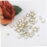 TEHAUX 300pcs Embellishments Star Wood Decor Unfinished Woods Slices Craft Decked Star Wood Ornaments Natural Unfinished Wood Slices Hanging TEHAUX
