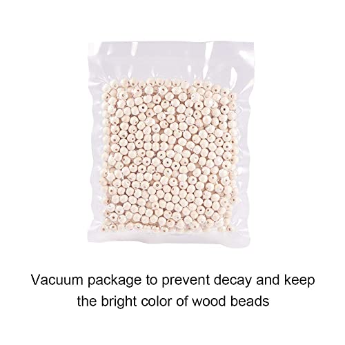 PH PandaHall 500pcs 10mm Wooden Beads, Natural Round Wood Beads Xmas Beads Unfinished Loose Beads Wood Ball Spacer Beads for Macrame Garland PH PandaHall