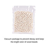 PH PandaHall 500pcs 10mm Wooden Beads, Natural Round Wood Beads Xmas Beads Unfinished Loose Beads Wood Ball Spacer Beads for Macrame Garland PH PandaHall