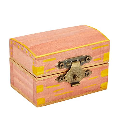 Juvale 12-Pack Small Wooden Boxes with Hinged Lid, Front Clasp - Unfinished Paintable Treasure Box for DIY Arts & Crafts, Halloween, Pirate Birthday