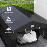 Outsunny 12' x 20' Heavy Duty Carport, Portable Garage Canopy Tent with 2 Ventilation Windows and Large Door, for Car, Truck, Boat, Motorcycle, Bike, Outsunny