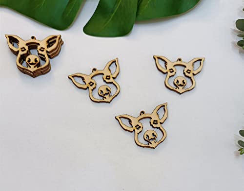 30pcs of Pig Wood Earring Blanks,DIY Farmhouse Wood Earrings Blanks for Craft Jewelry Making(2'') Yuxuanish