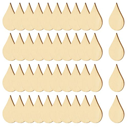 Honbay 40PCS Unfinished Wood Slices Blank Water Drop Shape Discs Wooden Embellishments for Painting DIY Crafts and Home Decoration - WoodArtSupply