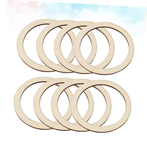 TEHAUX 100pcs Scrapbooking Embellishments Unfinished Wood Circles Wreath Frame Wood Blanks Ring Wooden Linking Rings Charms Unfinished Wood DIY Craft TEHAUX
