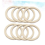 TEHAUX 100pcs Scrapbooking Embellishments Unfinished Wood Circles Wreath Frame Wood Blanks Ring Wooden Linking Rings Charms Unfinished Wood DIY Craft TEHAUX