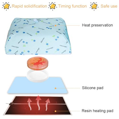 Resin Molds Heating Pad with Timer and Cover Epoxy Resin Dryer Mat Fast Resin Curing Machine with Silicone Mat Lightweight Quick Resin Dryer Mat for - WoodArtSupply