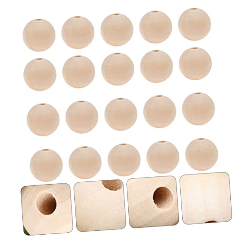 Gogogmee 50pcs Log Dispersion Beads Round Wood Spacer Beads Unfinished Spacer Beads Jewelry Making Rustic Garland Wood Loose Spacer Round Spacer Gogogmee