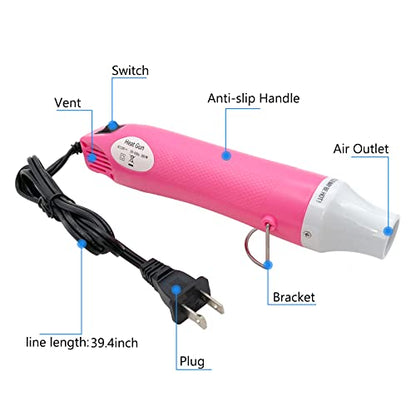 Heat Gun, Mini Hot Air Gun for DIY Crafts Portable Heat Air Gun Tool for Embossing Shrink Wrapping Drying Paint