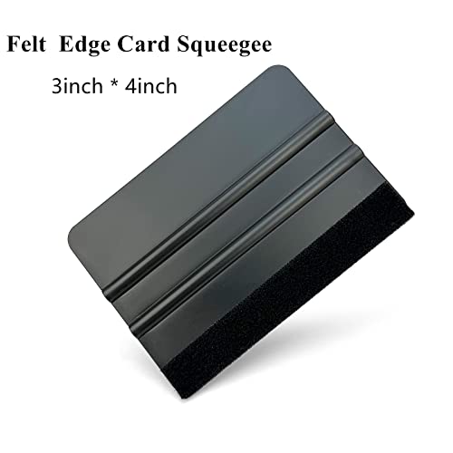 3 Piece Felt Edge Squeegee, 4inch - 5inch - 6inch Vinyl Wrap Squeegee, Plastic Squeegee Scratch-Free for Decals, Adhesive Vinyl, Window Film, CARTINTS