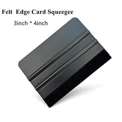 3 Piece Felt Edge Squeegee, 4inch - 5inch - 6inch Vinyl Wrap Squeegee, Plastic Squeegee Scratch-Free for Decals, Adhesive Vinyl, Window Film,