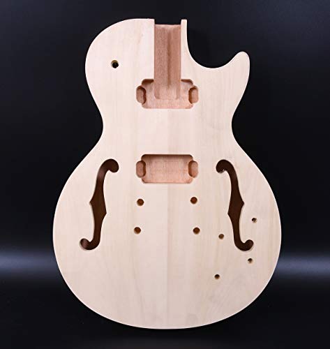 Unfinished Guitar Body Mahogany Maple Wood For Semi-Hollow Electric Guitar Body Replacement Set in Heel - WoodArtSupply