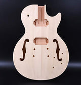 Unfinished Guitar Body Mahogany Maple Wood For Semi-Hollow Electric Guitar Body Replacement Set in Heel yinfente