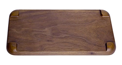Rustic Walnut Wooden Tray Solid Wood Serving Tray Square Rectangle Platter Tea Tray Coffee Table Tray (Rectangle Small (12x6x0.9 inch)) Winterworm