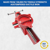 Yost Vises ADI-8 Heavy Duty Vise | 130,000 PSI Tensile Strength Austempered Ductile Iron Bench Vise | 8 Inch Jaw Width with a 360 Degrees Yost Vises