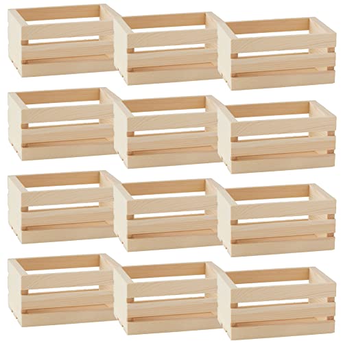 ArtMinds 5" Wooden Crate Unfinished Wood Crate for Storage, Decorative Display, Arts & Crafts, Made of 100% Cedar - Bulk 24 Pack - WoodArtSupply