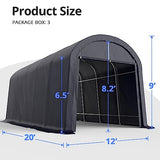 KING BIRD 12' x 20' Oval Pipe Heavy Duty Carport for SUV, Full-Size Truck and Boat, Round Style Anti-Snow Car Canopy Outdoor Boat Shelter with KING BIRD