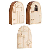 VOSAREA 30Pcs trinkets gnome House Door Window Wood Door Slice Fairy Gnome Door Wood Cutout hut Shape Wood Slice unpainted elf Door House Shaped Wood VOSAREA