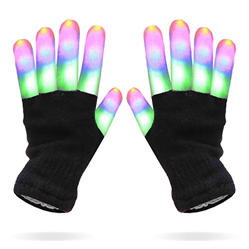 Luwint Children LED Finger Light Up Gloves - Glow Flashing Cool Fun Toys for Kids, Boy Girl 7-12 Years Luwint