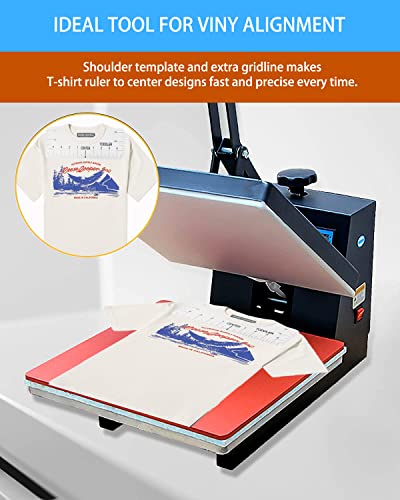 9 Pack Heat Press Pillow Mat Kits - 4 Size Teflon Heat Pressing Transfer Pillows with 5 Size Tshirt Ruler Guide for Vinyl Alignment VCHOMY