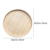 VOSAREA 4pcs Bamboo Woven Storage Plate Serving Tray Arts and Crafts Organizer Bamboo Weaving Art Painting Hanging Ornament VOSAREA