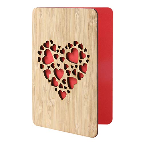 Della Stella | Valentines Day Card | Handmade Bamboo Wooden Anniversary Cards for Wife,Husband,Her,Girlfriend | Wooden Memorable Valentine's Gifts Della Stella